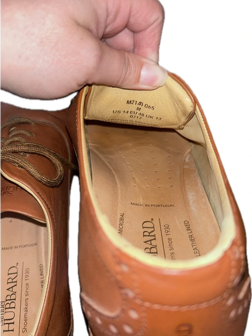 Samuel Hubbard Market Cap Whiskey Tan Leather Oxford Brogue Shoes Vibram 14